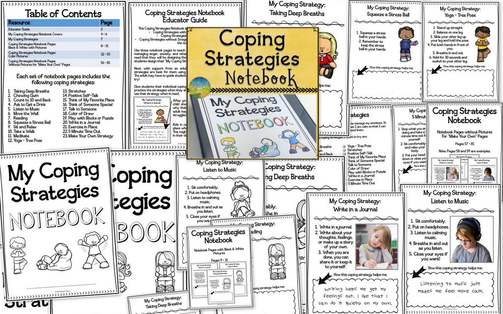 How to create a coping strategies notebook to help kids and teen manage their emotions on the spot! A coping strategies notebook helps kids learn new coping skills. Then, it becomes a tool for kids to use over and over when they need it! #copingstrategies #copingskills #specialeducation #pathway2success Coping Strategies Notebook