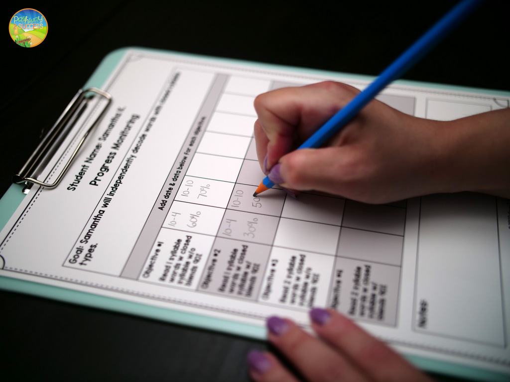 Progress monitoring worksheets