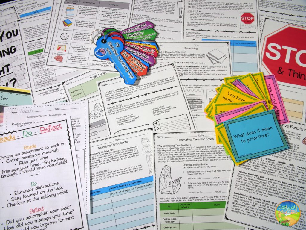 Games and activities to improve executive functioning skills: How simple games and materials can help teach executive functioning strategies to kids and young adults. Perfect activities for elementary, middle, or high school students.