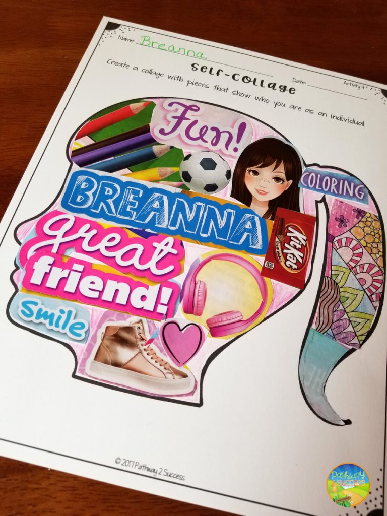 Self-collage activity to build self-awareness skills