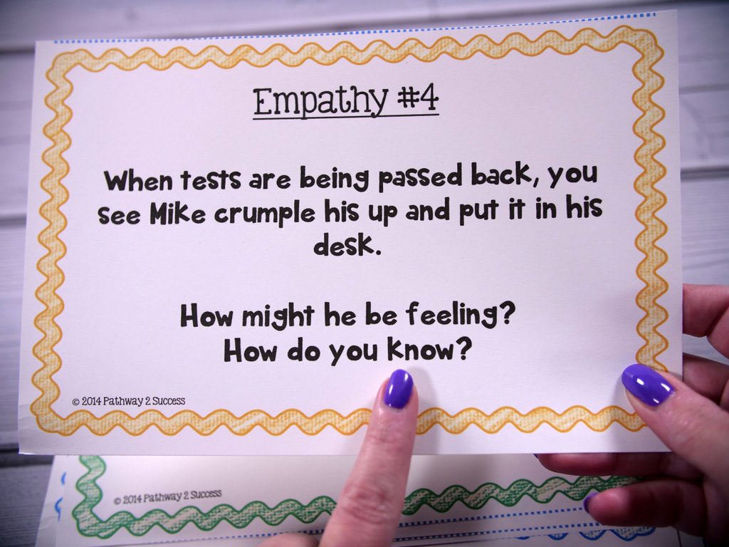 How to teach social problem solving to kids and teens with a free activity. Learn how you can put these task cards on a ring and use them to discuss real life scenarios problem social skills problem solving! #socialskills #socialemotionallearning #problemsolving #sel #pathway2success Developing Empathy