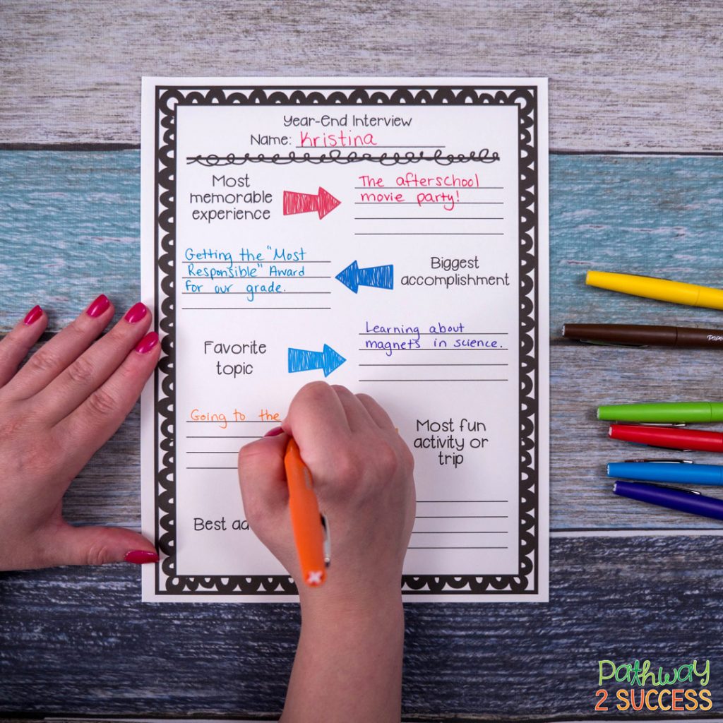 End of the year activities, reflections, and ideas for teachers to try in the classroom! This blog post includes ideas you can implement right away and some freebies! #endoftheyear #lastweeksofschool #pathway2success End of the year activities, reflections, and ideas for teachers to try in the classroom! This blog post includes ideas you can implement right away and some freebies!