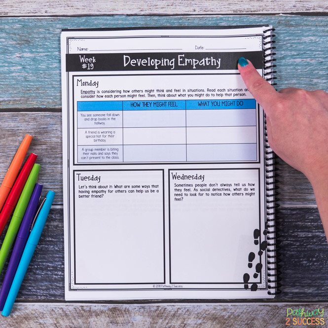 Teaching social emotional skills with a journal can benefit all kids and young adults! It's the perfect tool to teach skills on a regular basis for all learners. #sel #socialemotionallearning #socialskills #pathway2success Teaching social emotional skills with a journal can benefit all kids and young adults! It's the perfect tool to teach skills on a regular basis for all learners.