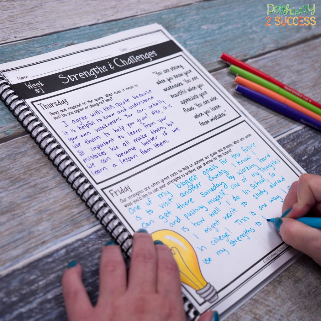 Teaching social emotional skills with a journal can benefit all kids and young adults! It's the perfect tool to teach skills on a regular basis for all learners. #sel #socialemotionallearning #socialskills #pathway2success Teaching social emotional skills with a journal can benefit all kids and young adults! It's the perfect tool to teach skills on a regular basis for all learners.
