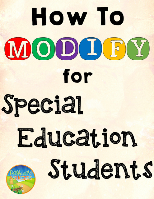 How to modify for special education students in the classroom! Read this post to get ideas for providing inclusion support to elementary, middle, and high school learners. #specialed #specialeducation #modification #specialneeds #pathway2success How to modify for special education students in the classroom