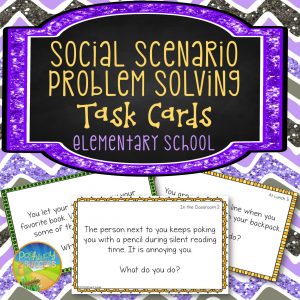 Social scenario problem-solving task cards for elementary