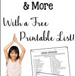 Free coping strategies list to help kids and teens learn to manage their emotions, anxiety, and anger on the spot. Give kids and young adults the skills they need! #copingstrategies #copingskills #pathway2success #mentalhealth #anxiety #mindfulness