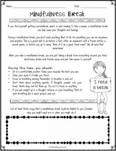 Mindfulness activities worksheet