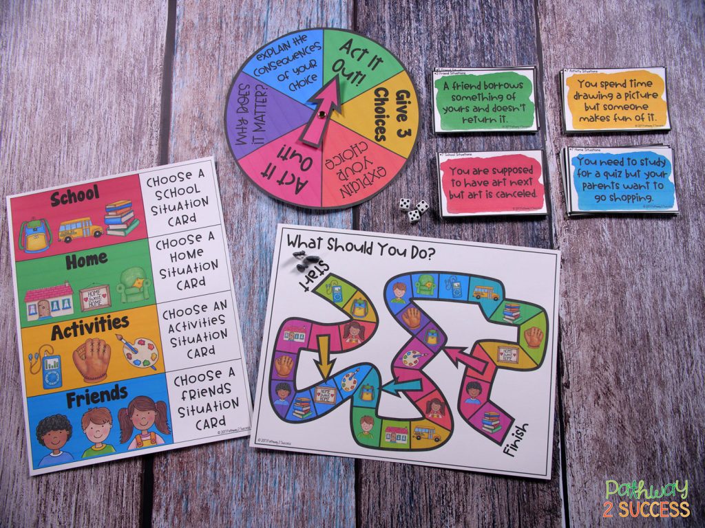 Games to teach social emotional learning skills, including social problem solving, communication, empathy, and more. Games are a fun and interactive way to teach kids and young adults SEL skills! Perfect for small groups, morning meeting, or break time. #socialskills #socialemotionallearning #pathway2success