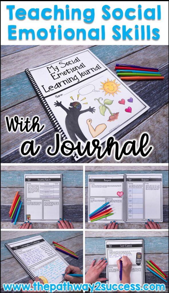 Teaching social emotional skills with a journal can benefit all kids and young adults! Use a social emotional learning journal as the perfect tool to teach skills on a regular basis for all learners. #sel #socialemotionallearning #socialskills #pathway2success Teaching social emotional skills with a journal can benefit all kids and young adults! Use a social emotional learning journal as the perfect tool to teach skills on a regular basis for all learners.