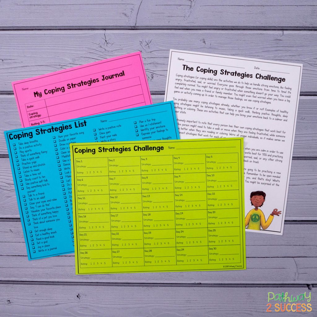 Use this free coping strategies 30-day challenge to introduce new coping strategies to kids and young adults every day for a full month!
