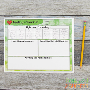free emotions check-in worksheets for children and teens (an important part of social emotional learning)