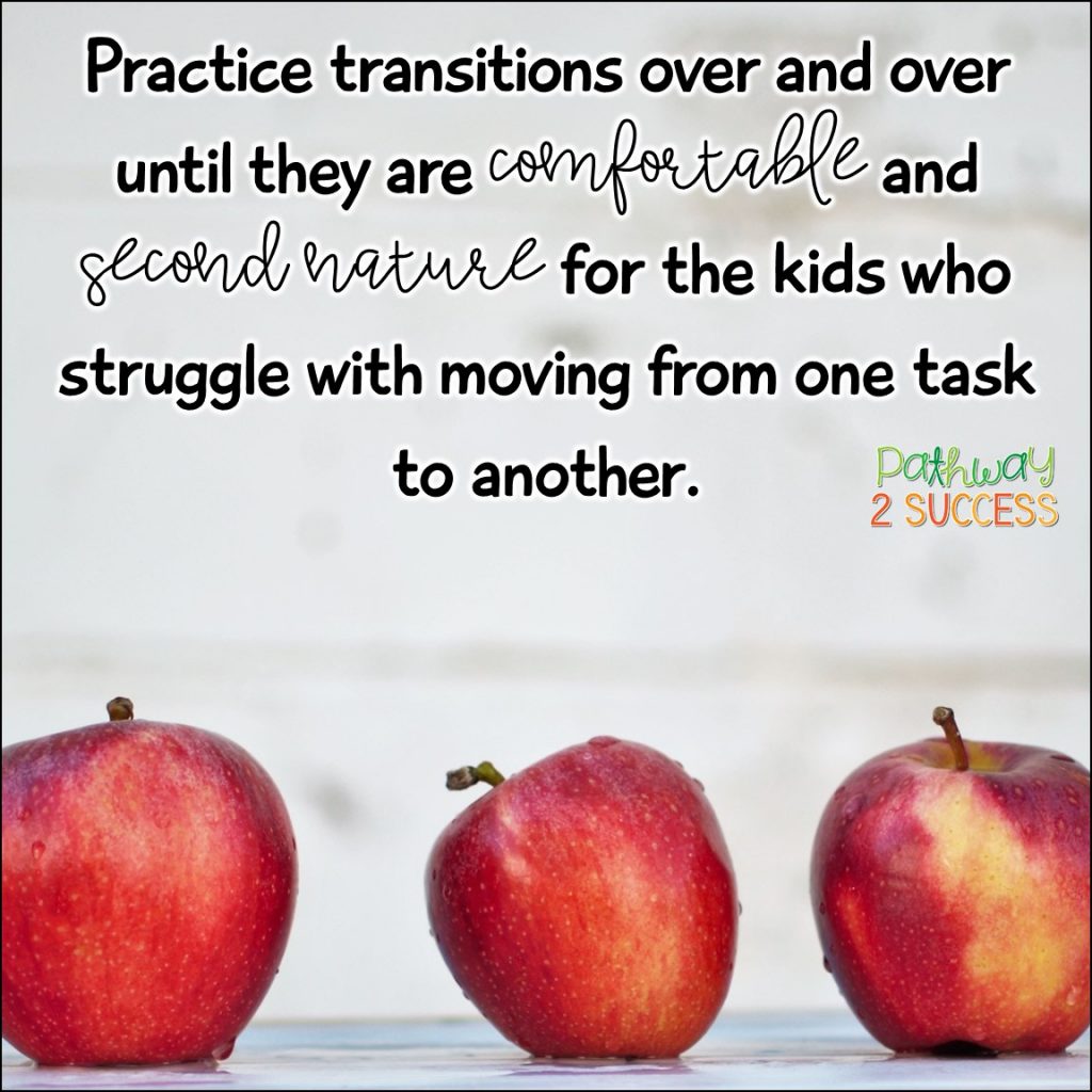 Practice transitions over and over to help kids who struggle with executive functioning challenges. #executivefunctioning #adhd #pathway2success