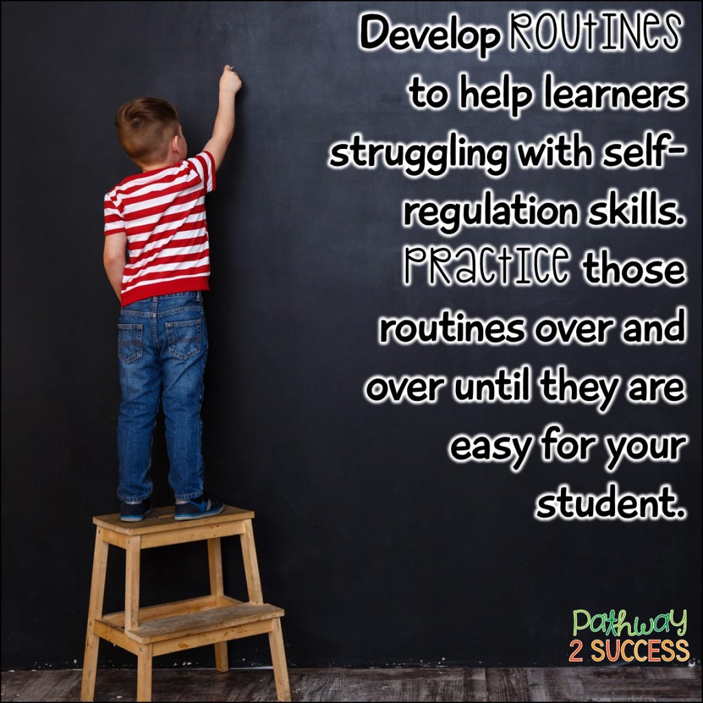 Strategies for kids and teens to help build self regulation skills, including fun and interactive games, books, mindfulness, calming strategies, and lessons. Teaching these skills for self-regulation and self-control can help students become more successful and gives them the tools they need. #selfregulation #selfcontrol #pathway2success