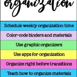 Over 20 interventions and supports for helping students who struggle with organization, a critical executive functioning skill necessary for success inside and outside of school. Strategies for kids and teens include activities that can be done at school and at home. Ideal for middle or high school teens. #executivefunctioning #studyskills #organization #pathway2success