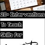 Over 20 interventions and supports for helping students who struggle with organization, a critical executive functioning skill necessary for success inside and outside of school. Strategies for kids and teens include activities that can be done at school and at home. Ideal for middle or high school teens. #executivefunctioning #studyskills #organization #pathway2success
