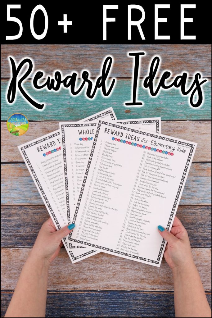Over fifty free rewards and incentives ideas for positive reinforcement for students! Rewards for children and young adults can be a powerful classroom management tool to increase positive behavior. It's important to keep rewards fun and fresh in school! Use this free printable list to give some strategies and ideas. #behavior #pathway2success