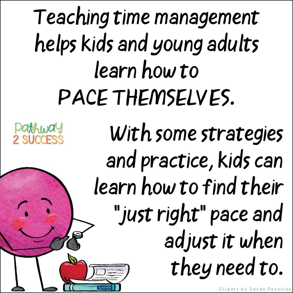 20+ interventions and strategies for kids who struggle with time management! This blog post includes tools, tips, ideas, and printable resources for school AND at home to help young adults and teens learn to use time wisely, procrastinate less, and complete tasks well. Great for students with executive functioning challenges, ADHD, and more. #executivefunctioning #timemanagement #pathway2success