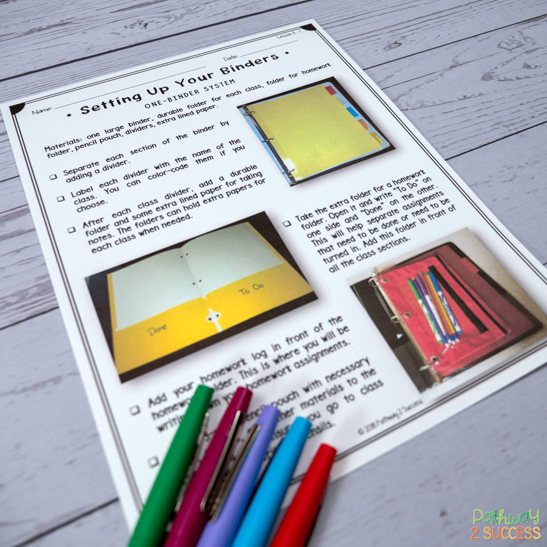 20+ strategies, ideas, and some free resources you can use to teach kids and young adults study strategies for academic success! Students at the middle and high school level need good study habits to do their best, including writing homework down, studying for tests, and staying organized. All teachers can give these a try! #studyskills #pathway2success