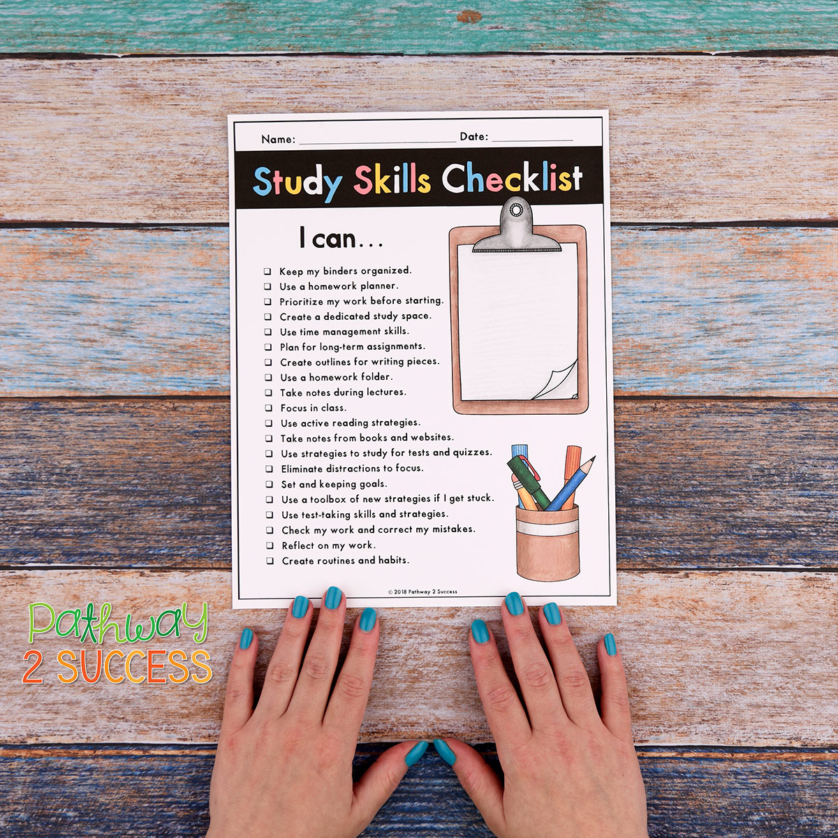 20+ strategies, ideas, and some free resources you can use to teach kids and young adults study strategies for academic success! Students at the middle and high school level need good study habits to do their best, including writing homework down, studying for tests, and staying organized. All teachers can give these a try! #studyskills #pathway2success