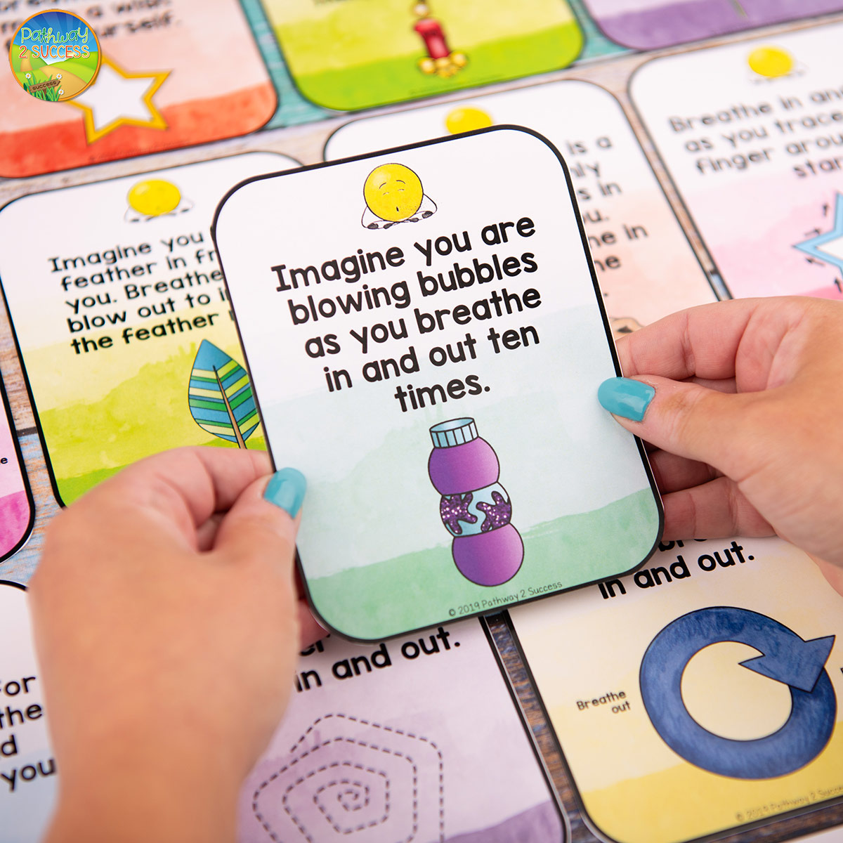 Use these mindful breathing exercises to integrate mindfulness and social emotional learning into the classroom. Mindful breathing can help kids and teens manage emotions, improve focus, and feel calm. Check out these free ideas you can use right away! #mindfulness #pathway2success