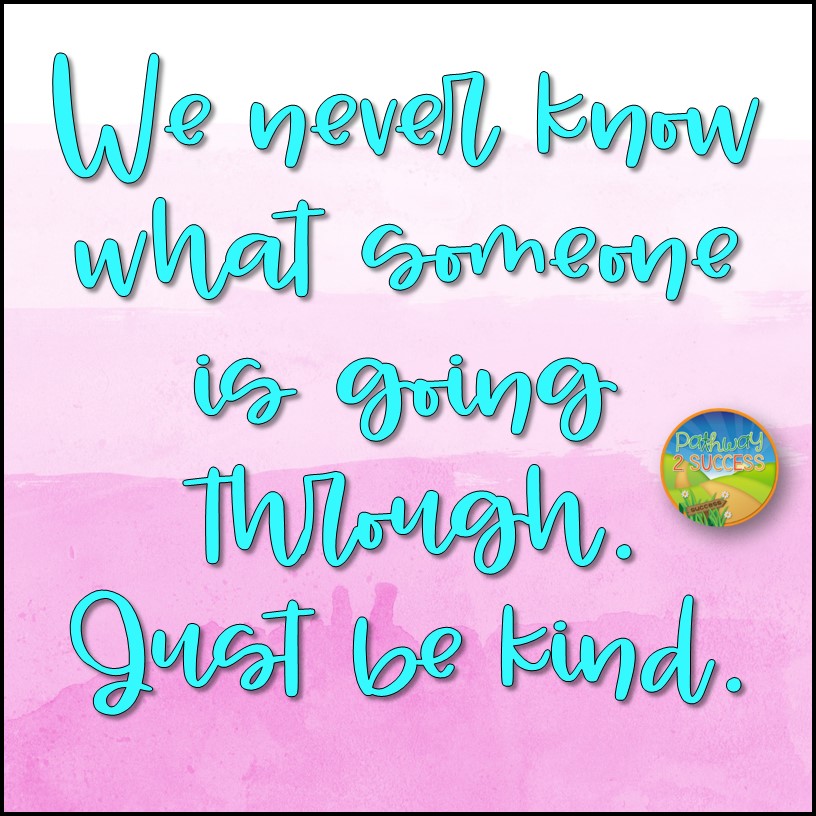 Teach kindness with a free printable learning activity for kids and young adults. As teachers and parents, we know that teaching about being kind can create a more positive learning environment for everyone! Complete a kindness challenge with a fun lesson to help encourage a caring and positive community for all. #kindness #pathway2success