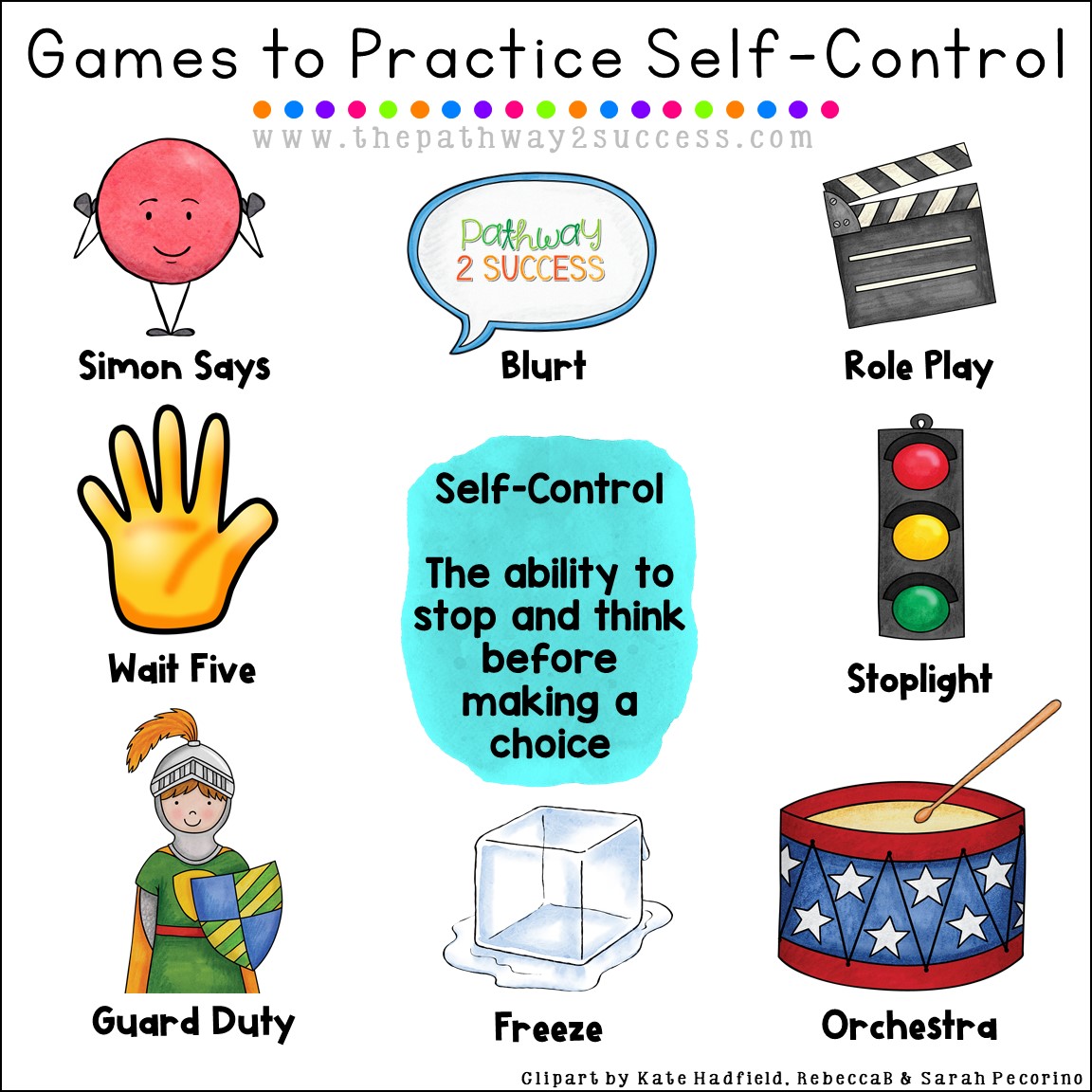 Use these games and play activities to strengthen self-control and self-regulation skills for kids and young adults. Teachers can use these games during break times or even as rewards! Games can be one of the best ways to help boost self control for teens and children. #selfcontrol #pathway2success