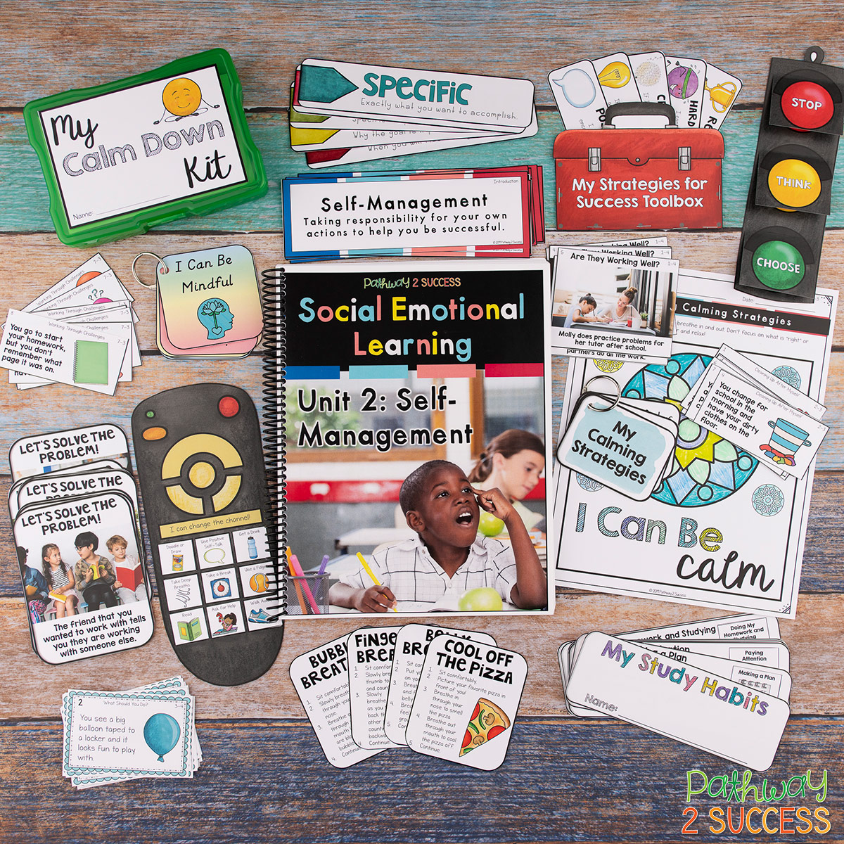 Social emotional learning skills are critical for success! Use this social emotional learning complete curriculum to help elementary learners acquire skills like empathy, confidence, conflict resolution, decision-making, and more. #pathway2success