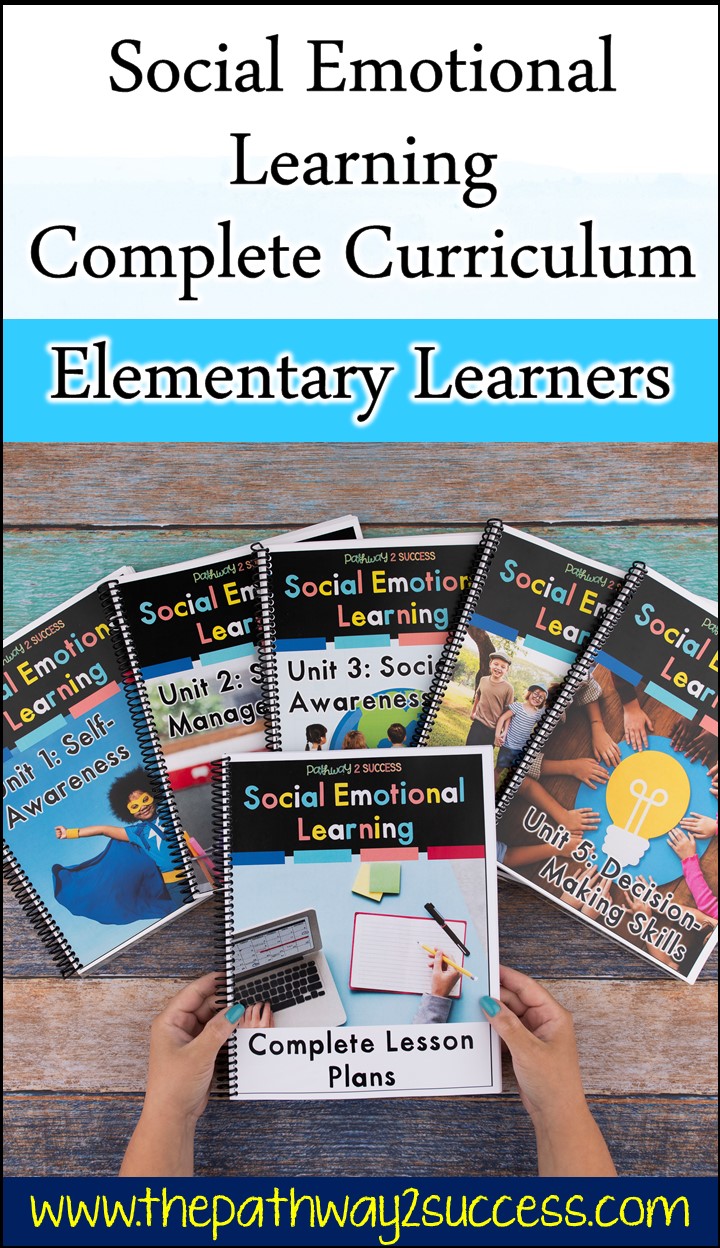 Social emotional learning skills are critical for success! Use this social emotional learning complete curriculum to help elementary learners acquire skills like empathy, confidence, conflict resolution, decision-making, and more. #pathway2success
