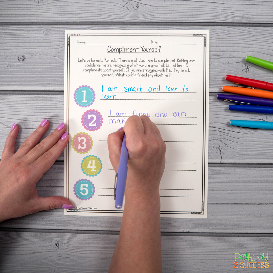 Compliment yourself confidence-boosting activity
