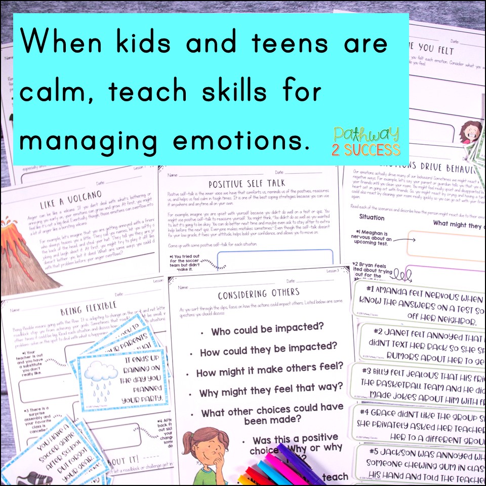 Lessons to teach about managing emotions
