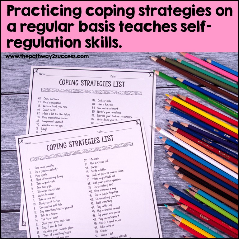 Coping strategies list to teach self-regulation.