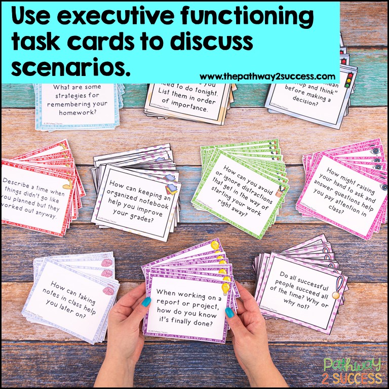 Executive functioning task cards to discuss scenarios