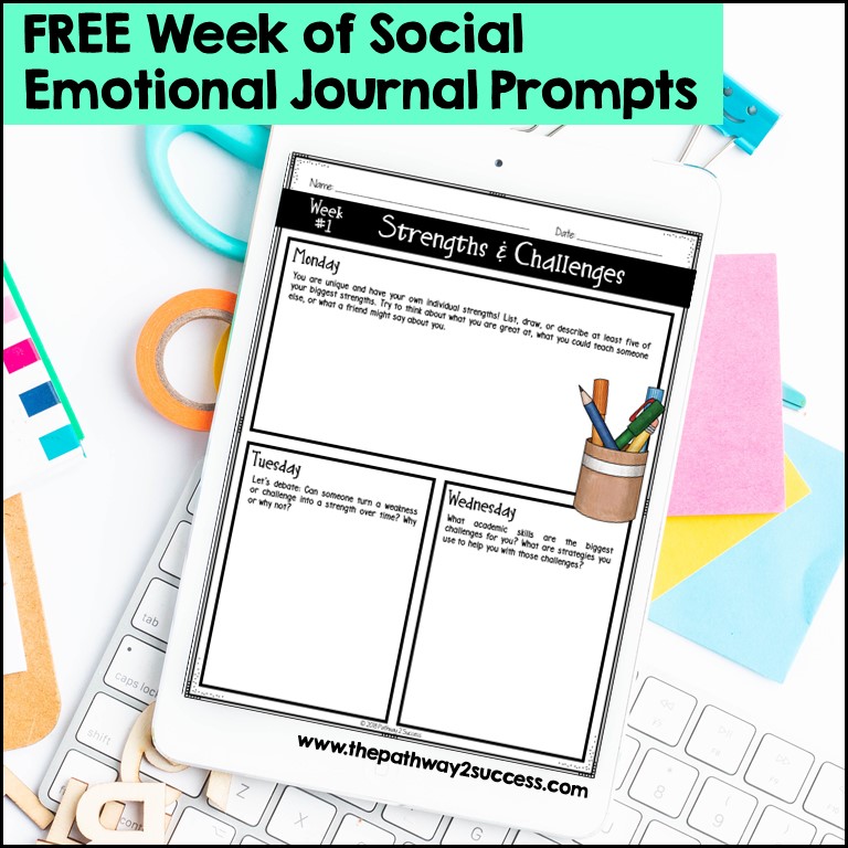 Free week of social emotional learning journal
