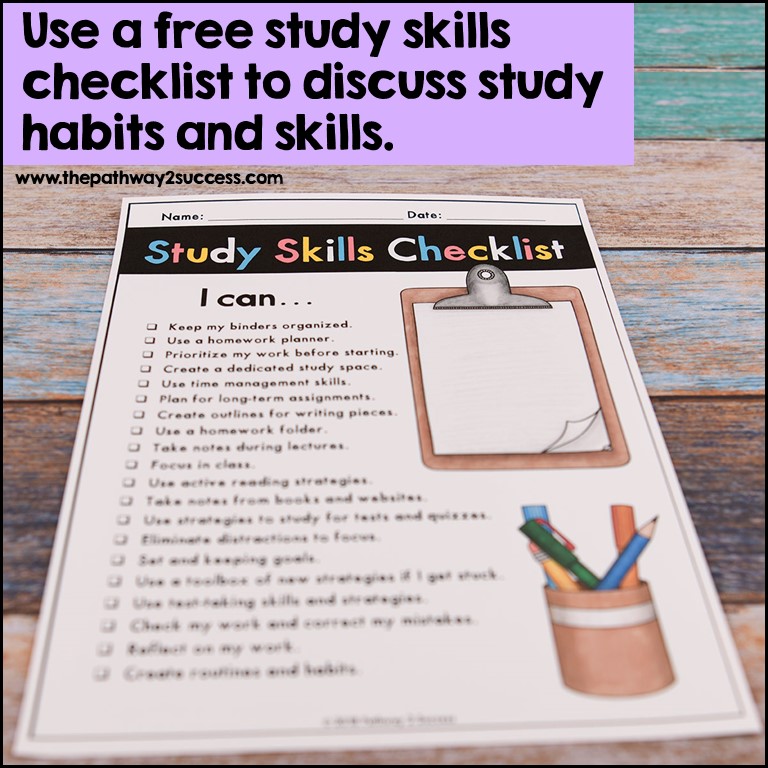 Study skills checklist