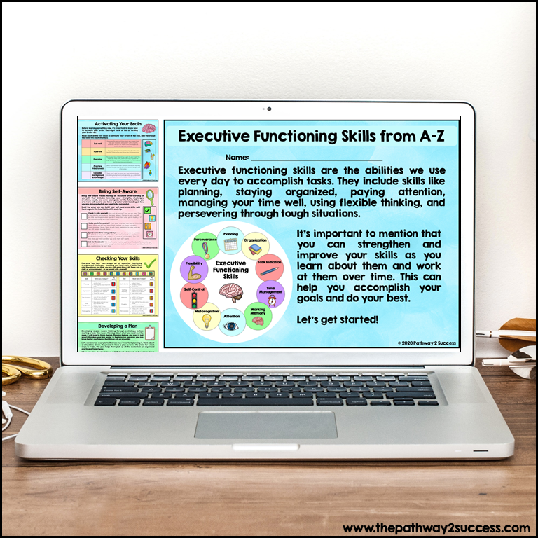 Executive functioning digital workbook