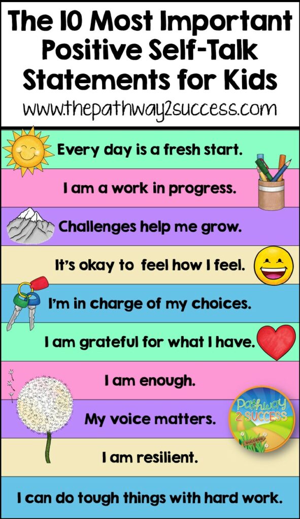 10 most important positive self-talk statements for kids