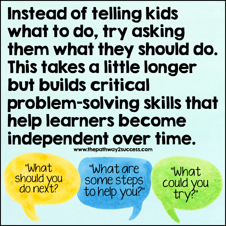 Rather than telling students what to do, use more questions to build executive functioning skills.