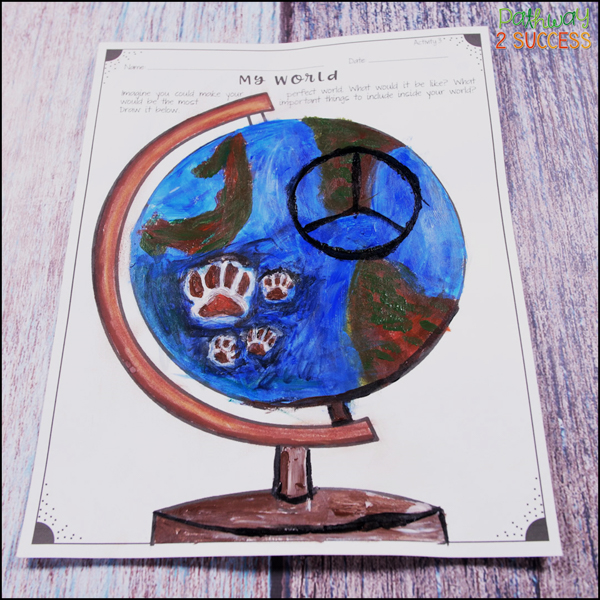 "My World" social emotional learning art activities for kids and teens