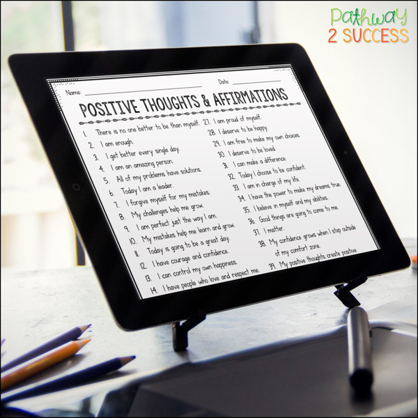 Positive thoughts and affirmation list