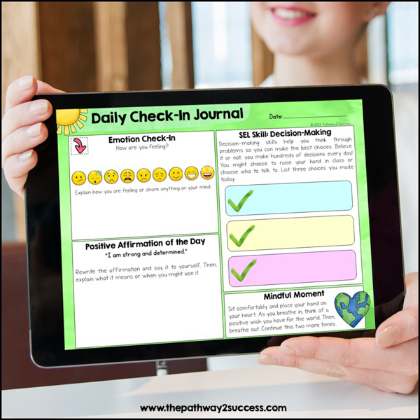Daily emotions check-in for kids and teens with a focus on social-emotional skills