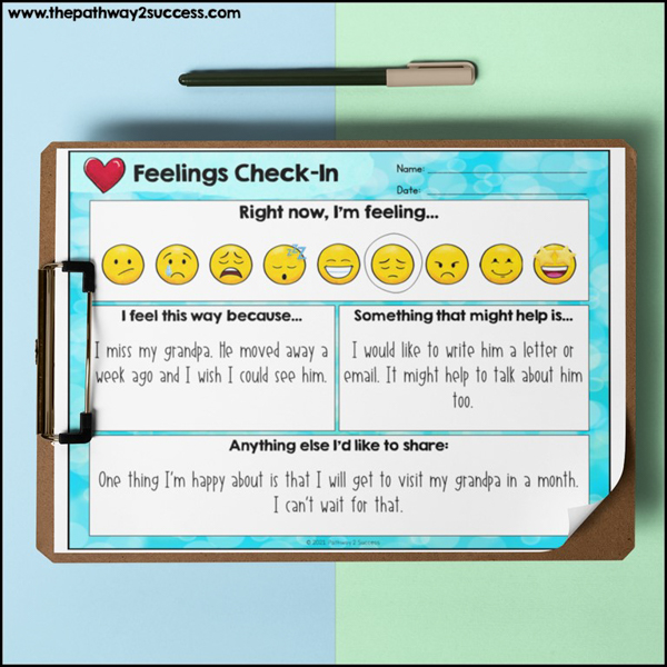 Free printable daily check-in worksheets for students