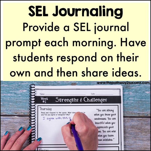 Social emotional learning yearlong journal