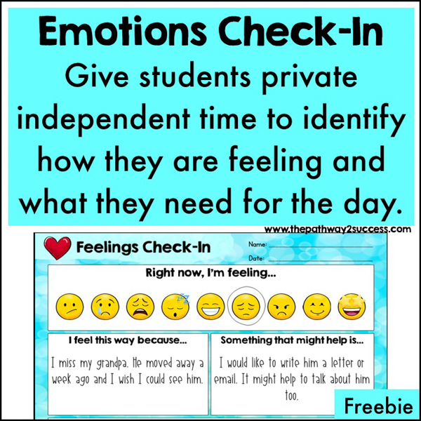 Feelings check-in worksheet