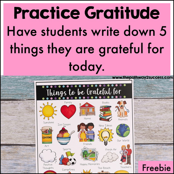 Free gratitude activity