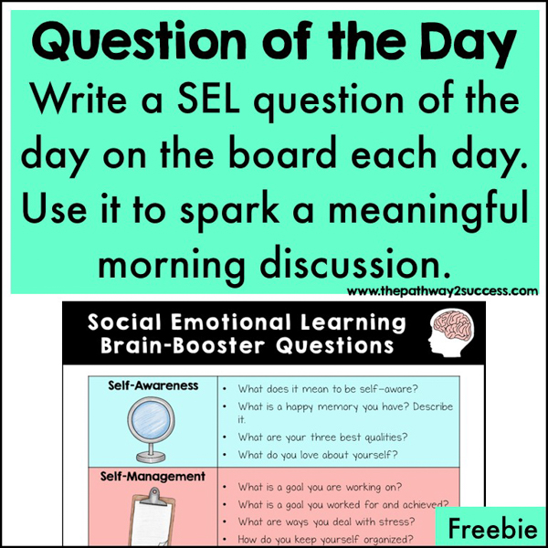 Free social emotional learning brain-booster questions list