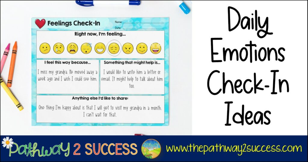 Daily emotions check-in ideas for students to support social emotional learning