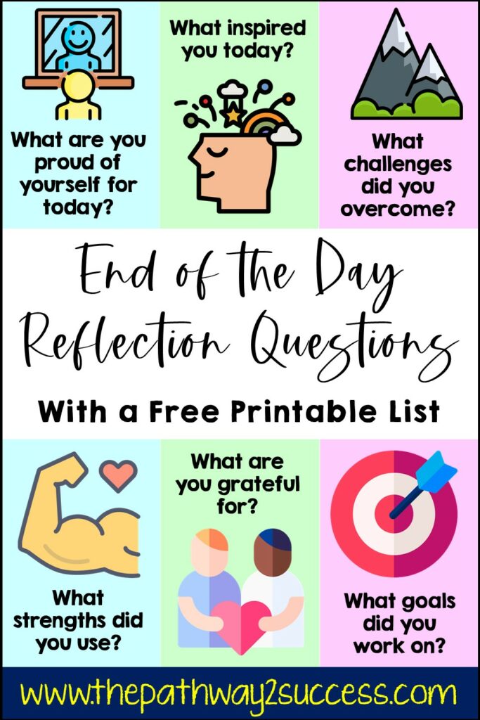 End of the day reflection questions for the classroom - to build social-emotional skills and more.