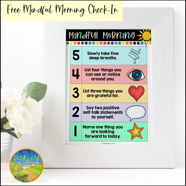 Mindful morning check-in free activity for students