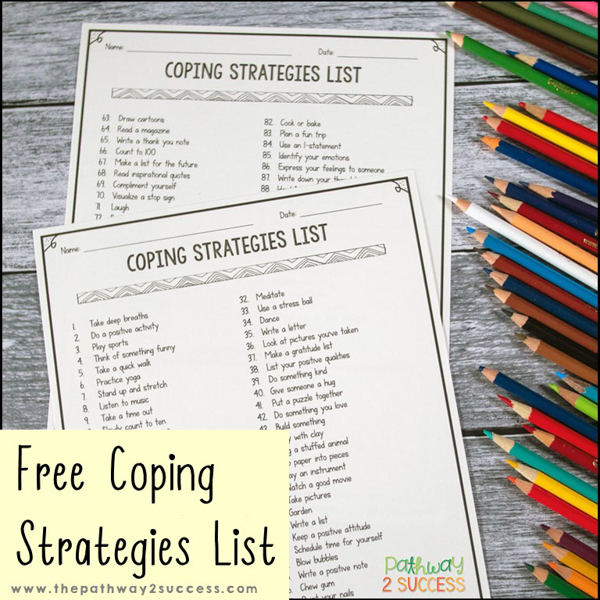 Free coping strategies list for children and teens